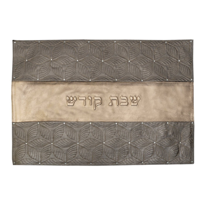 Challah Cover - Dark Silver/Rose Gold with Embroidered Flowers - CH201