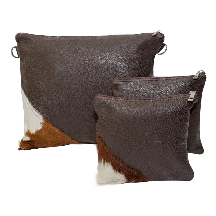 Brown Leather/Brown and White Fur - D39